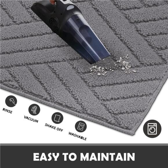 Door Mat Indoor, Non-Slip Rubber Backing Entry Rug & Door Mats, Low-Profile - Picture 6 of 7